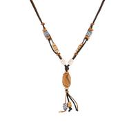 STWTR Bohemian Beaded Necklace Pendant for Women Men Retro Colorful Ceramic Pendant Handmade Ethnic Tribe Boho Jewelry Gift, Standard, Ceramic, No Gemstone
