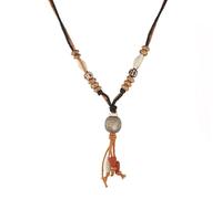 STWTR Bohemian Beaded Necklace Pendant for Women Men Retro Colorful Ceramic Pendant Handmade Ethnic Tribe Boho Jewelry Gift, Standard, Ceramic, No Gemstone