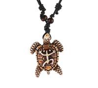 STWTR Hawaiian Turtle Pendant Necklace Men Women - Adjustable Rope Surfer Necklace Handmade Necklace, Plastic, No Gemstone