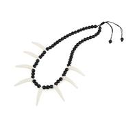 STWTR Jungle Caveman Prehistoric Bone Necklace - Adjustable Costume Accessory for Cosplay, Halloween, Tribal Party, Resin, No Gemstone