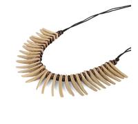 STWTR Natural Coconut Shell Handmade Tribal Choker Necklace - Ethnic Boho Style Festival Jewelry for Women