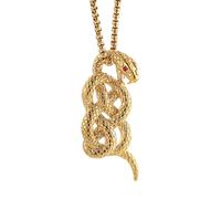 STWTR Stainless Steel Animal Snake Pendant Chain Gothic Jewelry Men's Vintage Necklace, Stainless Steel, No Gemstone