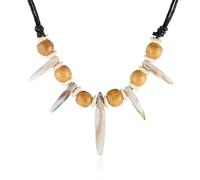 STWTR Tribal Style Necklace - Tooth Viking Necklace, Jungle Necklace, Cave Man Or Prehistoric Indian Prayer Necklace For Men And Women With Adjustable Rope, Resin, No Gemstone