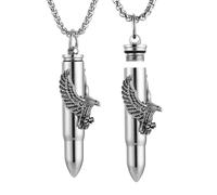 STWTR Urn Necklace for Ashes Stainless Steel Retro Cream Ashes Pill Container Pendant Jewelry Gift, Stainless Steel, No Gemstone