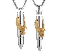 STWTR Urn Necklace for Ashes Stainless Steel Retro Cremate Ashes Pill Container Necklace Pendant Memorial Jewelry Gift, Stainless Steel, No Gemstone