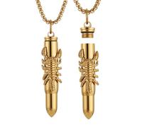 STWTR Urn Necklace for Ashes Stainless Steel Retro Cremate Ashes Pill Container Necklace Pendant Memorial Jewelry Gift, Stainless Steel, No Gemstone