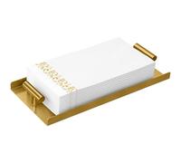 STWWO Gold Napkin Holder for Bathroom, Guest Towel Holder Tray with T-Handle, Disposable Hand Towel Tray for Guest Room, Table, Kitchen