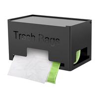 STWWO Trash Bag Holder, Metal Trash Bag Dispenser Roll Holder, Kitchen Trash Bag Organizer for Cabinet, Countertop, Wall Mounted or Freestanding, Black (H-TBH-B)