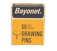 STX_429924 Bayonet Drawing Pins (Solid Head) - Brassed (Box Pack) 10mm (10404)