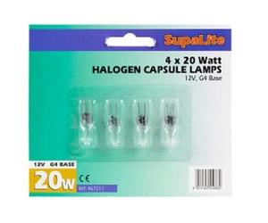 STX_467211 SupaLite Halogen Capsule Lamp G4 20w 12v 4 Pack (SL165)