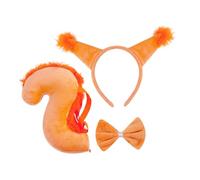 Stxdynjy 3 Pieces Squirrel Costume Set Complete Fancy Dress Kit with Ears Tail And Bow Tie Made of Comfortable Suitable As A Gift for, orange