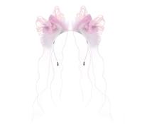 Stxdynjy Cat Ear Headband Cosplay Hair Accessory in Soft Polyester, Original for Adults And Children, Suitable for Parties, Stage Photos, Souvenirs, Pink White