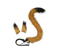 Stxdynjy Cosplay Cat Ears Costume Headband Animal Removable Soft Tail Suitable for Theme Parties Use for Adults Women Girls, Camel Black