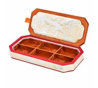 Stxdynjy Covered Jewelry Storage Tray Velvet Jewelry Tray with Compartments Clear View Compartment Storage Display Box for Retail Counters, Displays, Orange