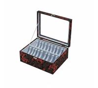 Stxdynjy Jewelry Display Case Bracelet Box Bangle Organizer Storage Tray Display Holder With Glass Dividers Flannel Dust Protection Suitable for home use, Dragon Brocade Fabric, White Interior