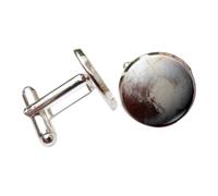 Stxdynjy Men Cufflinks Celestial Glass Cufflinks Space Theme Cuff Links Orb Shirt Fasteners With Alloy And Swivel Design Suitable for business ceremonies parties gift giving daily wear, Pluto