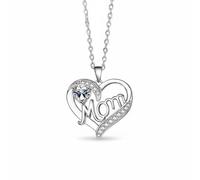 Stxdynjy Necklace Pendant Necklace Jewelry Gift With Mom Script And Heart Crystal On Polished Copper Setting suitable for daily wear family gatherings, color to 11