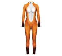 Stxdynjy Printed Jumpsuit Tiger Print Catsuit Bodysuit Cosplay Romper One Piece Polyester Spandex Full Coverage Costume Outfit Suitable for Halloween costume, B142-175, S