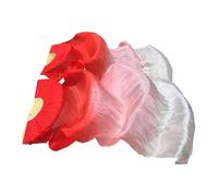Stxdynjy Silk Fans for Belly Dance, 6 Ft Long for Performance Accessories, red to white