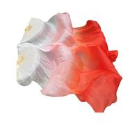 Stxdynjy Silk Fans for Belly Dance, 6 Ft Long for Performance Accessories, white to red