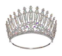 Stxdynjy Structured Jeweled Headpiece, color to 4 | Sparkling, Crown with Adjustable Headband, Regal, for Pageants
