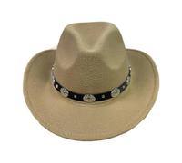 Stxdynjy Western Cowboy Hat for Adults Cowgirl Headwear Wide Brim Breathable Hat Suitable for Country Dances And Evenings, Camel