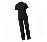 Stxdynjy Women Scrubs Set with Quick Dry Multiple Pockets for Tools Soft Material for All Day Comfort Flexible for Movement, S Black