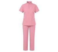 Stxdynjy Women Scrubs Set with Quick Dry Multiple Pockets for Tools Soft Material for All Day Comfort Flexible for Movement, S Pink
