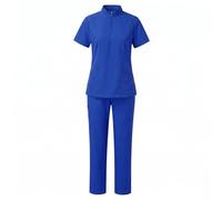 Stxdynjy Women Scrubs Set with Quick Dry Multiple Pockets for Tools Soft Material for All Day Comfort Flexible for Movement, S Blue