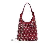 Stxdynjy Women's Hobo Shoulder Bag, Ideal for Magazines, Red