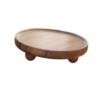 Stxdynjy Wooden Riser Stand Pedestal Round Decorative Tray with Organization Function for Plants, Candles, Jewelry, Tabletop Home Decor, Multi, L