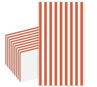 Stxy’s Orange Napkins Stripes White and Burnt Orange Napkins Fall Disposable Guest Towels for Bathroom Thanksgiving Dinner, Burnt Amber Fall Bridal Shower, Tangerine Weddings