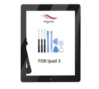 STYCES broken touch screen Digitizer replacement for iPad 3 A1416 A1403 A1430,front glass screen with Home button (no fingerprint function), tools, and double-sided tape (black and white) (black)