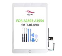 STYCES touch screen Digitizer replacement for iPad 2018 A1893 A1954,front glass screen 9.7 inch with Home button for ipad 6th Gen, tools double-sided tape (black/white) (white)