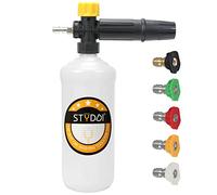 STYDDI Adjustable Snow Foam, Jet Wash Spray Gun with 1/4 Inch Quick Connect, 1L Car Wash Foam Lance Cannon, 5 Pressure Washer Spray Nozzle Tips