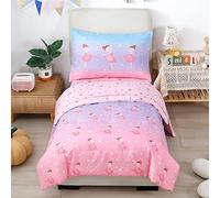 Styho Dancing Girl Printed Duvet Cover Set, Blue Purple Pink Gradient Quilt Cover, Reversible Star Pattern Cot Bed Quilt Cover for Baby/Teenage/Baby Bed (Blue/Purple/Pink, Cot Bed)