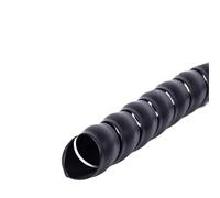 Styire 1 Meter Crane Spiral Wrap Cable Protection Sleeve Hydraulic Hoses Protector Guard Cover(Black,ID 45mm)