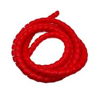Styire 1 Meter Flexible Cable Sleeve Pipe Protection Organizer Sturdy Spiral Wrap Tube Protector Guard Cover(Red,ID 22mm)