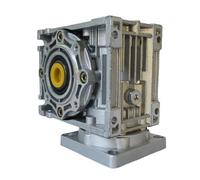 Styire NMRV040 Worm Gear Speed Reducer with Input 0.55" 14mm Bore 2.24" 60x60mm Square Flange Rabbet 1.97" 50mm Accuracy Vertical(Ratio 15 to 1)