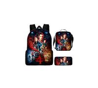 (Style-01) 3 Piece Set Stranger Things School Bag Lunch Bag Pencil Case Kids Gift