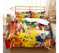 (Style 03, Single(135X200CM/2PCS)) Pokemon Kids Bedding Single Double Duvet Cover UK