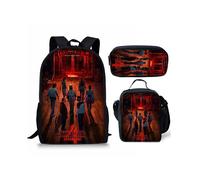 (Style-05) 3 Piece Set Stranger Things School Bag Lunch Bag Pencil Case Kids Gift