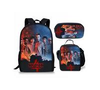 (Style-07) 3 Piece Set Stranger Things School Bag Lunch Bag Pencil Case Kids Gift