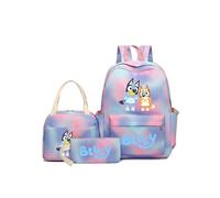 (Style 07) 3Pcs/set Anime Bluey Backpack + Lunch Bag + Pencil Case