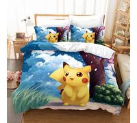 (Style 09, Double(200X200CM/3PCS)) Pokemon Kids Bedding Single Double Duvet Cover UK