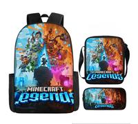 (Style 1) Cartoon Minecraft Printed Backpack Student Schoolbag Shoulder Bag Pencil Bag