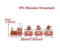 (style 1) Christmas Wooden Train Merry Christmas Decoration for Home 2025 Navidad Xmas Tree Ornament Gingerbread Man Train New Year 2026