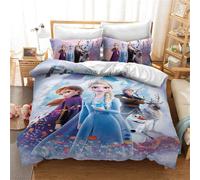 (Style 1, King240x220cm) Frozen 21d Bedding Set Quilt Duvet Cover Single Double King