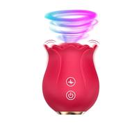 (Style 1 - Rose red) Rose Toy Dildo Thrusting Vibrator for Women Egg Clitoris Sucker Stimulator Tongue Licking Wiggle Adults Goods Sucking Sex Female