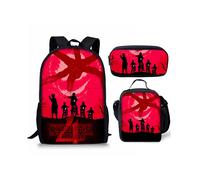 (Style-10) 3 Piece Set Stranger Things School Bag Lunch Bag Pencil Case Kids Gift
